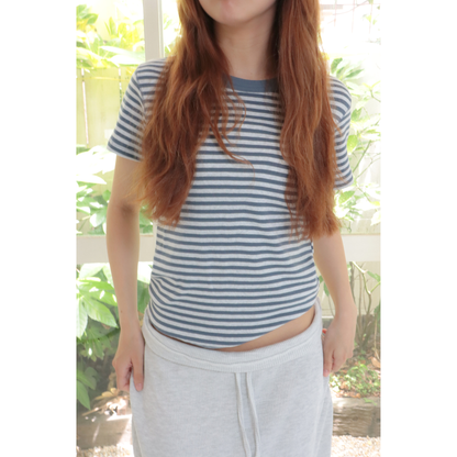 Calm Border Tee（Vintage Blue）