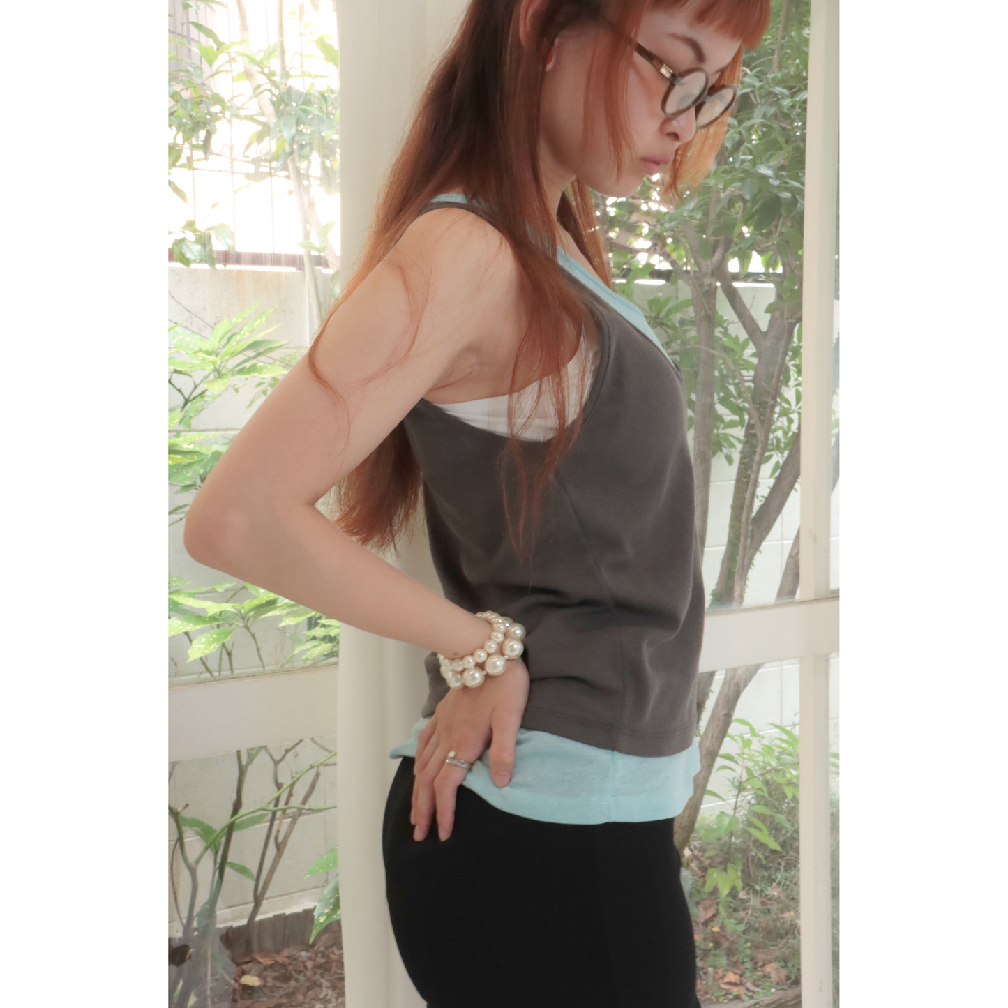 color layered tank top
