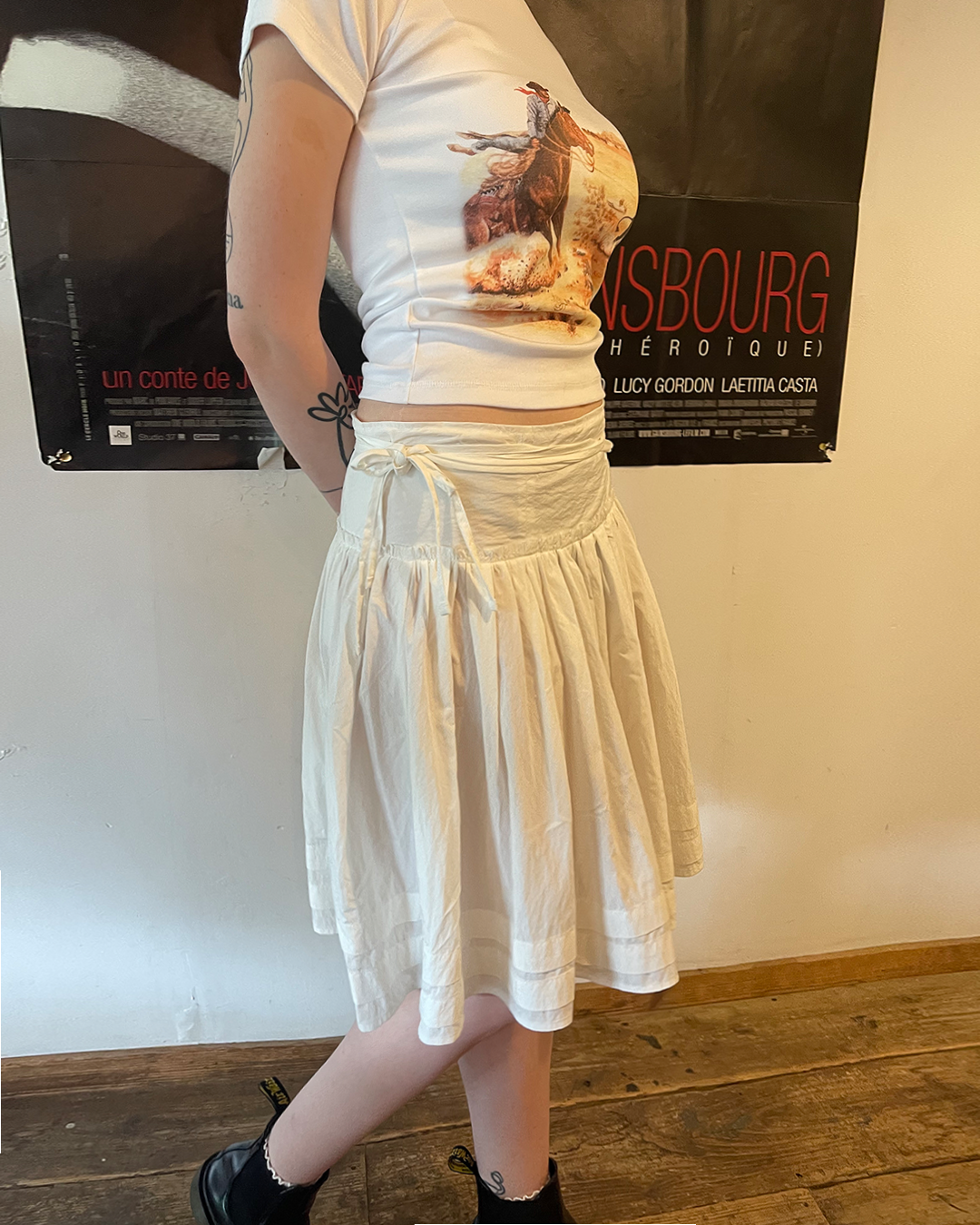 Ribbon Wrap Midi Skirt