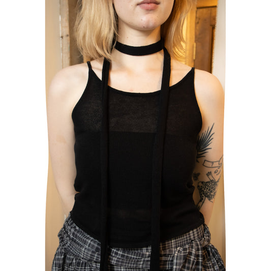Summer Knit Muffler Cami（BLACK）
