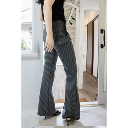 layered skirt flare border pants