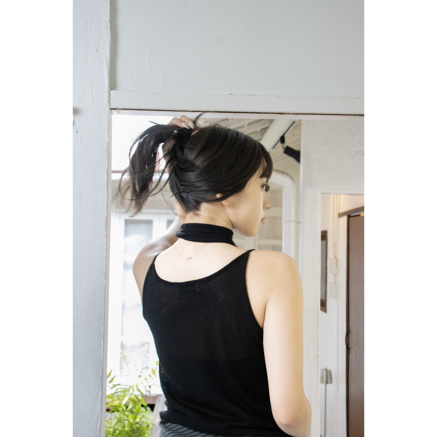 summer knit muffler cami（Black）