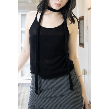 summer knit muffler cami（Black）