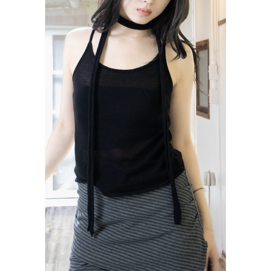 summer knit muffler cami（Black）