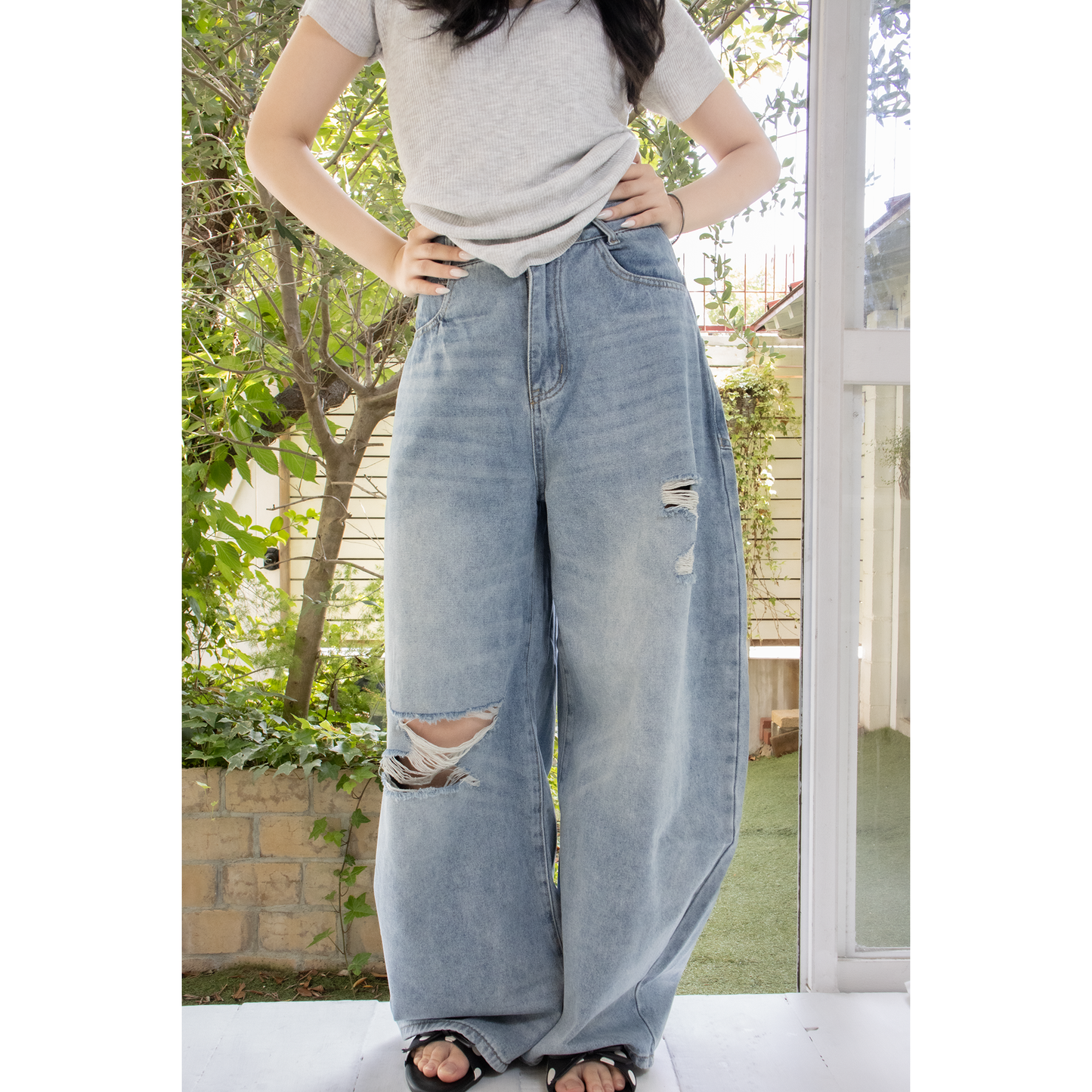 vintage crash loose baggy denim