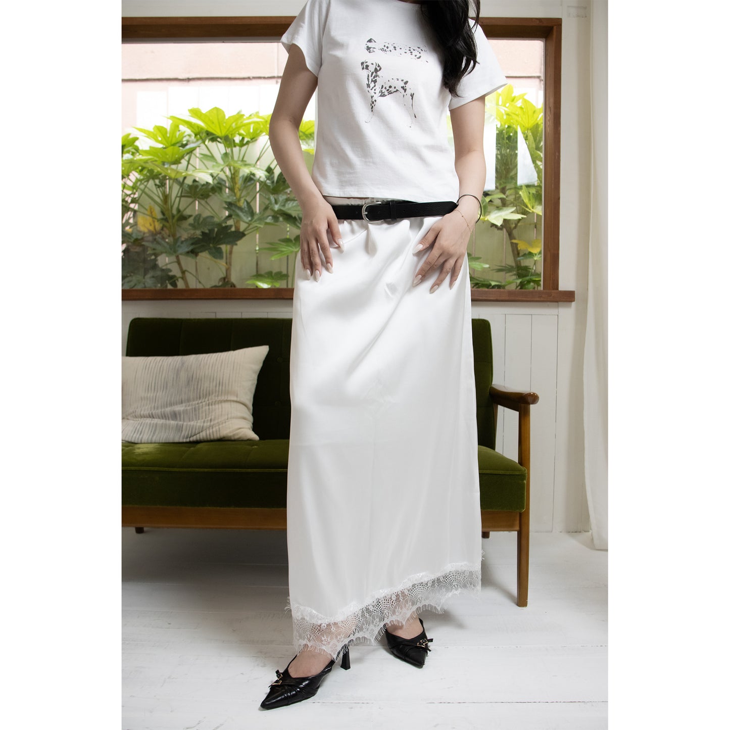 string lace maxi skirt