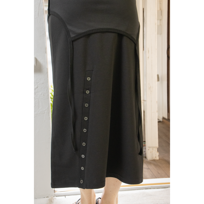 button slit 2way skirt (Black)