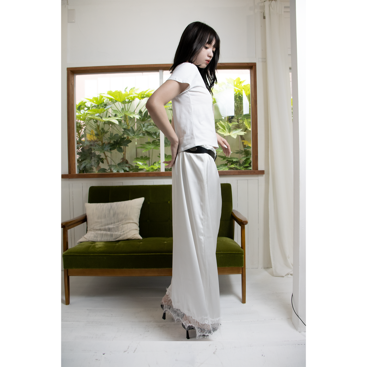 string lace maxi skirt