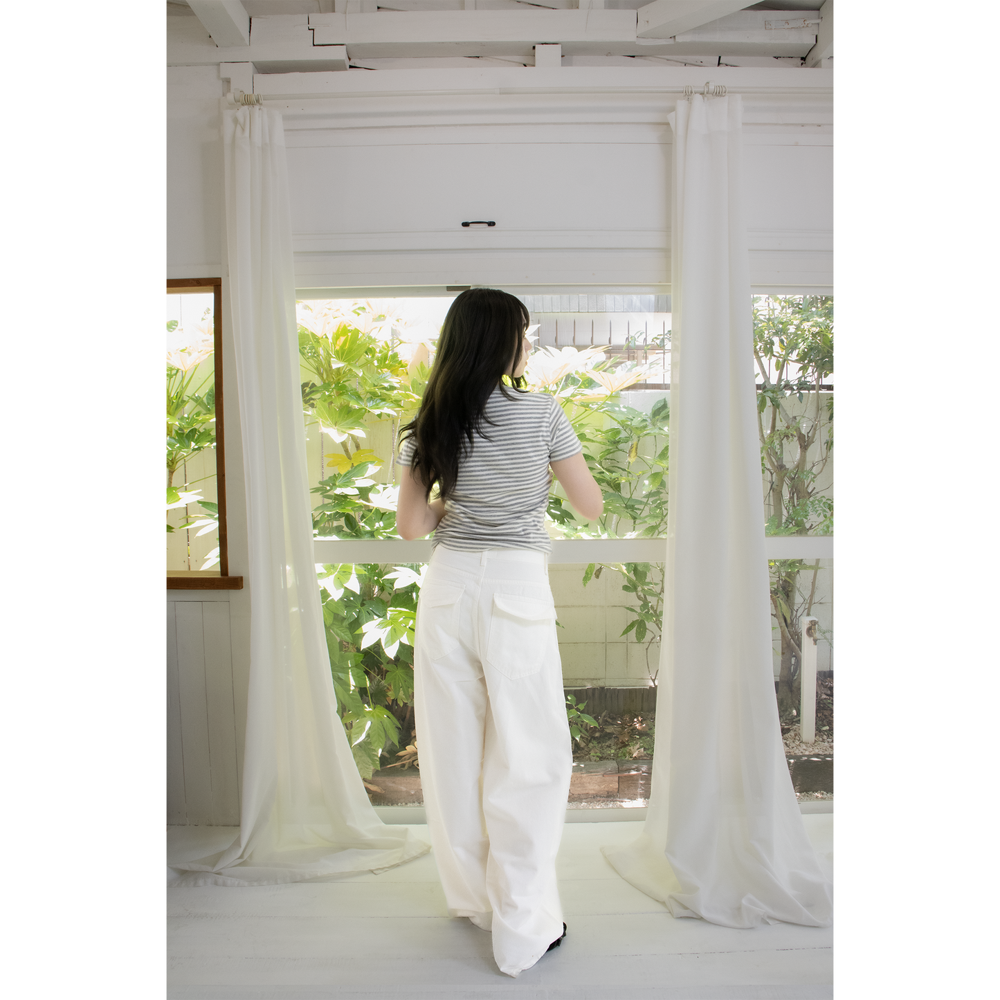 baggy loose white denim