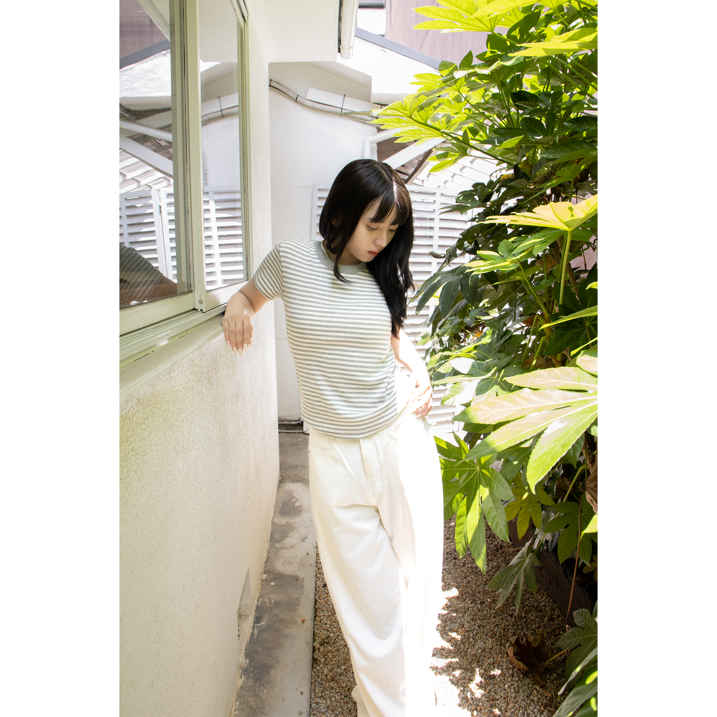 baggy loose white denim