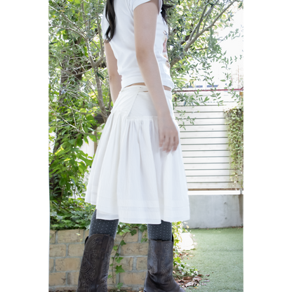 ribbon wrap midi skirt