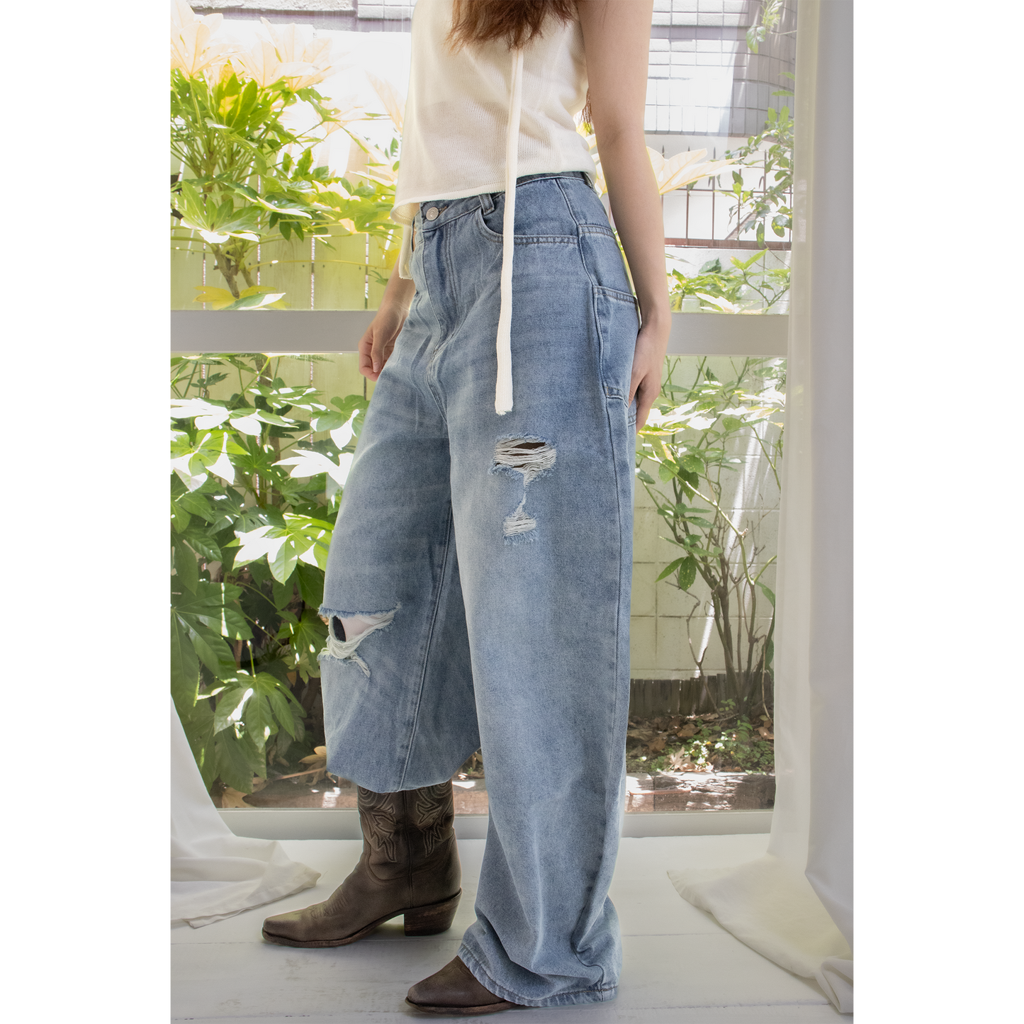 vintage crash loose baggy denim