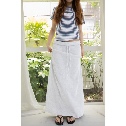 foldover relax sweat skirt