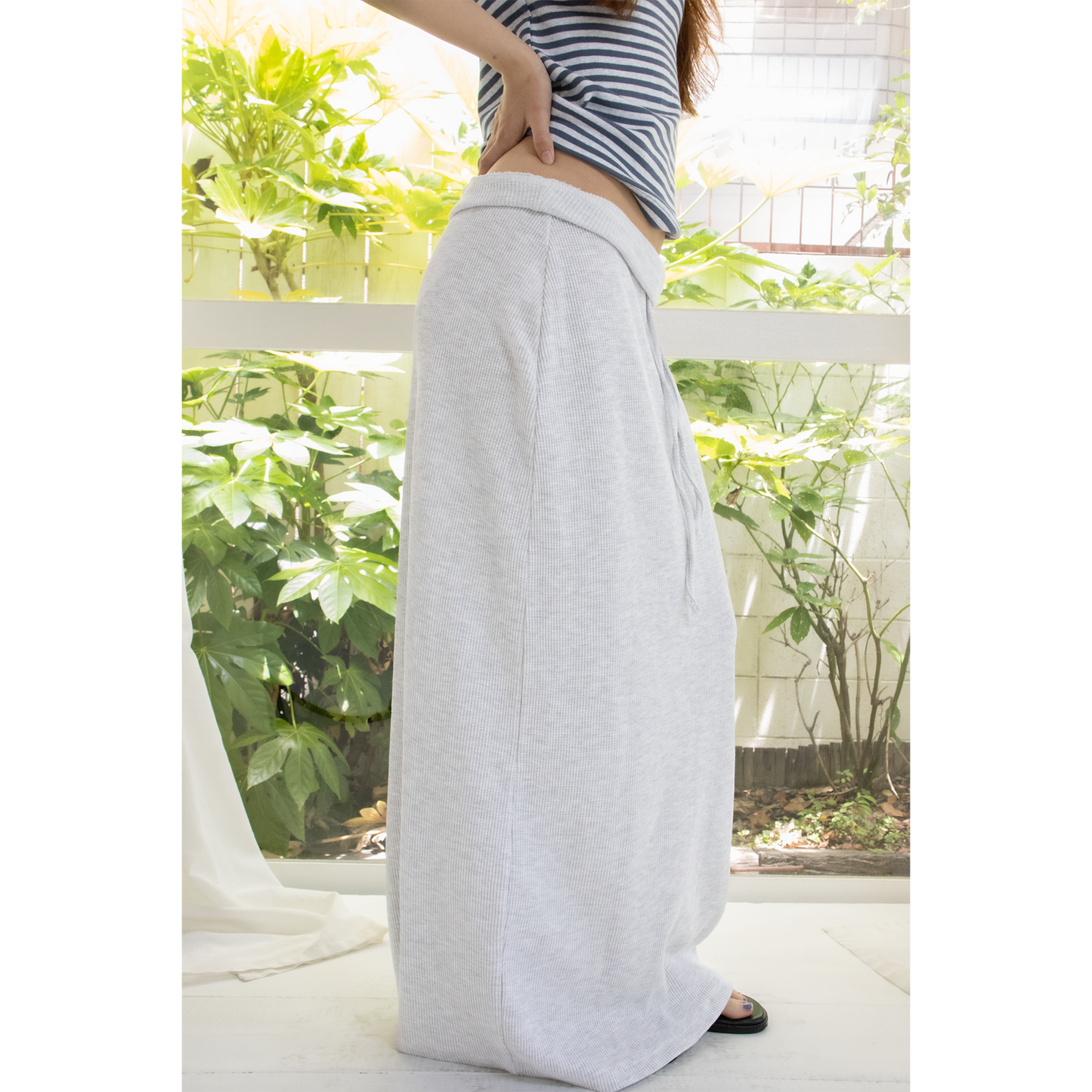 foldover relax sweat skirt