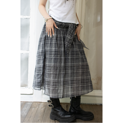 wrap string check skirt